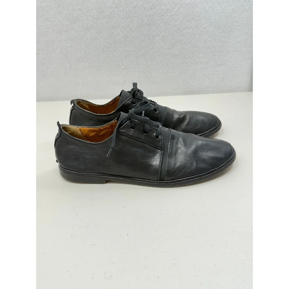 Elia Maurizi Black Leather Lace Up Derby Shoes Made in Italy Mens 10 M